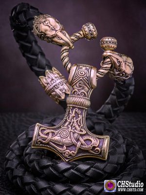Thor's Hammer : MJOLNIR Mammen Style #1 :: Luxury Leather Necklace