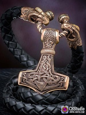 Thor's Hammer : MJOLNIR Mammen Style #2 :: Luxury Leather Necklace