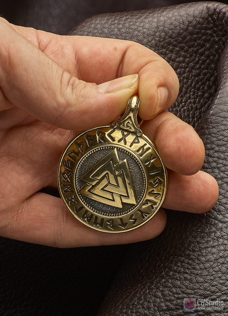 Valknut With Futhark Runes - CHStudio