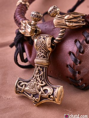 Thor's Hammer : MJOLNIR with Luxury Leather Necklace