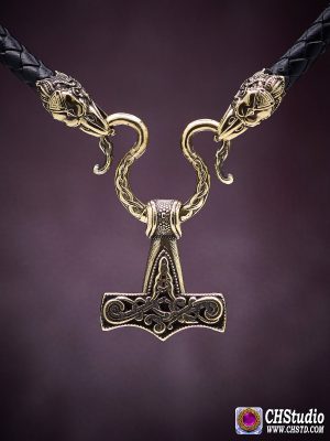 MJOLNIR mini + Leather Necklace 6 mm